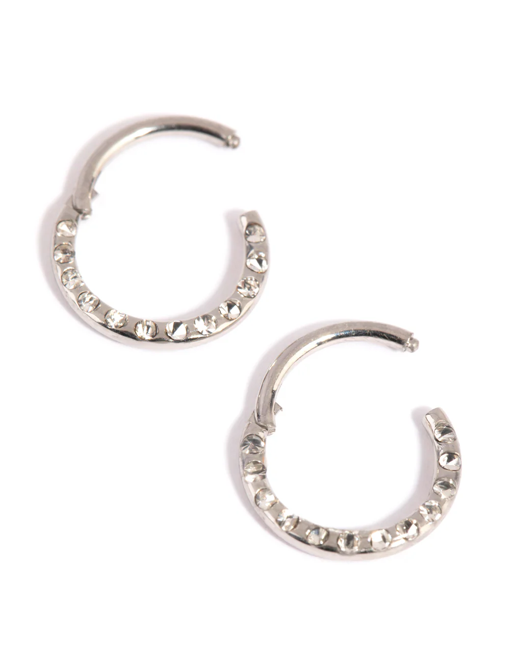 Surgical Steel Pave Hoop Earrings - Image 4