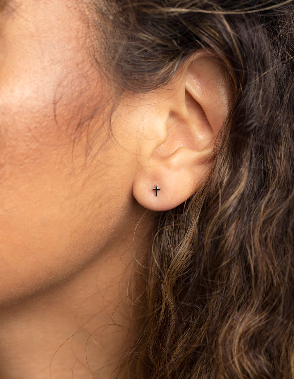 Surgical Steel Cross Stud Earrings - Image 2