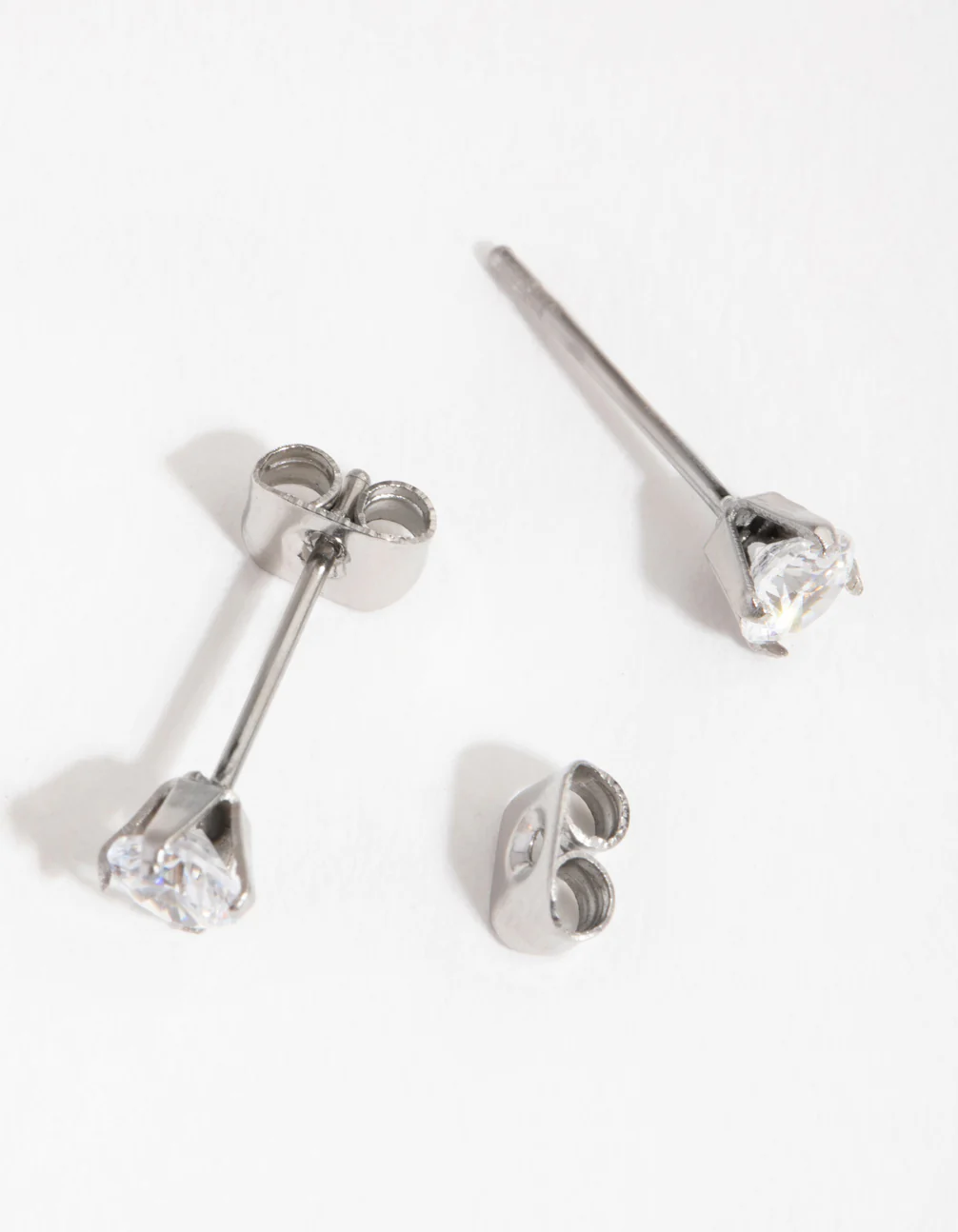 Surgical Steel Cubic Zirconia Stud Earrings - Image 3