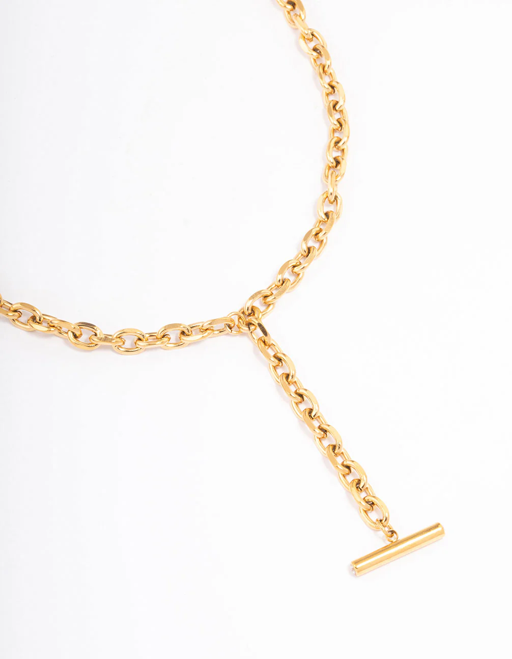 Waterproof Gold Plated Stainless Steel Cable FOB Y- Necklace