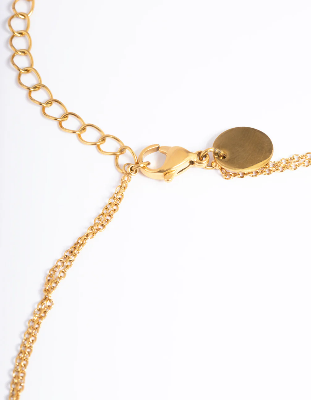 Waterproof Gold Plated Stainless Steel Dainty Freshwater Pearl Double Layer Necklace - Image 5