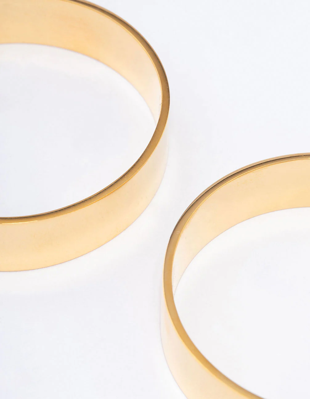 Waterproof Gold Plated Stainless Steel Large Smooth Hoop Earrings - Image 3