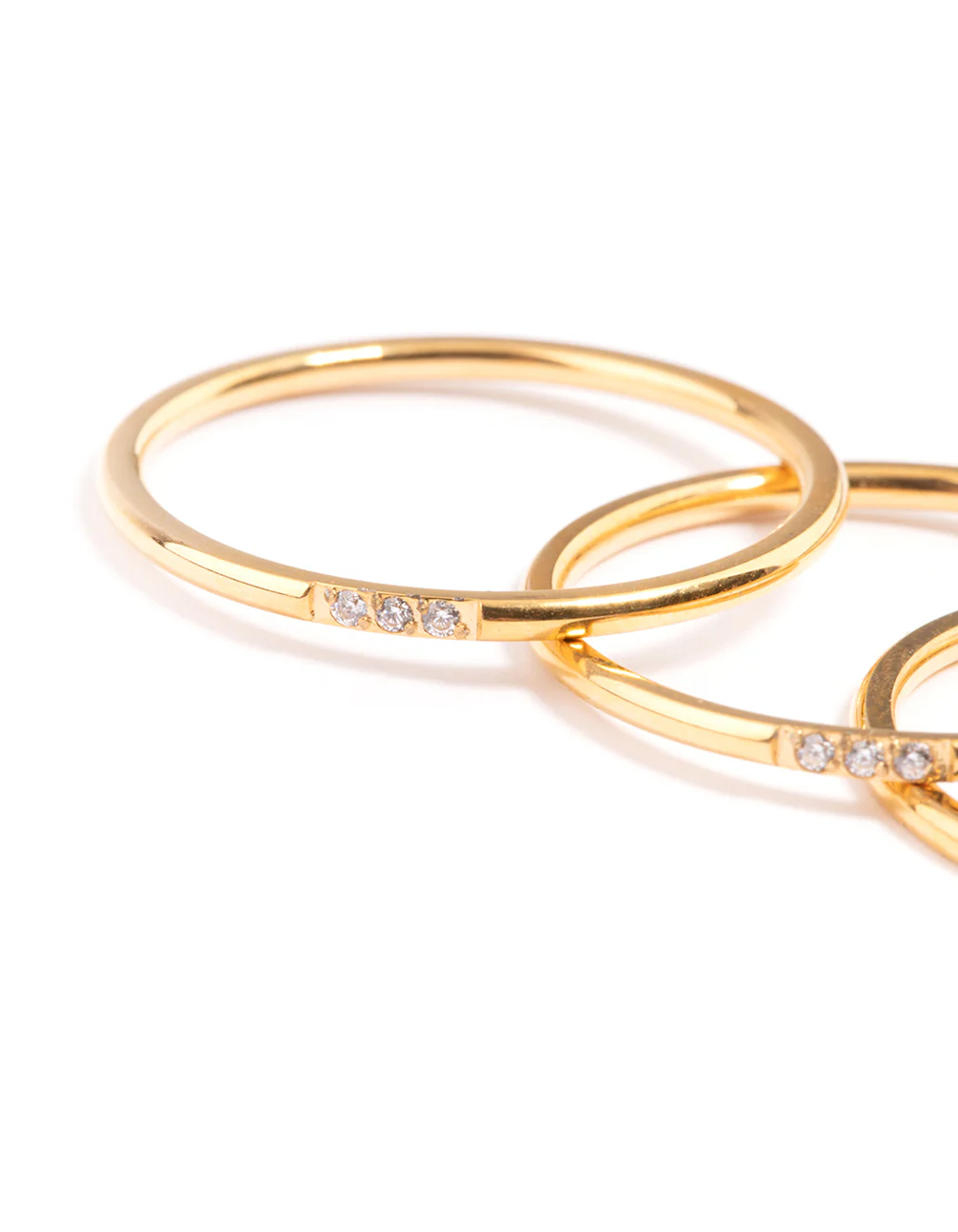 Waterproof Gold Plated Stainless Steel Thin Cubic Zirconia Ring - Image 4