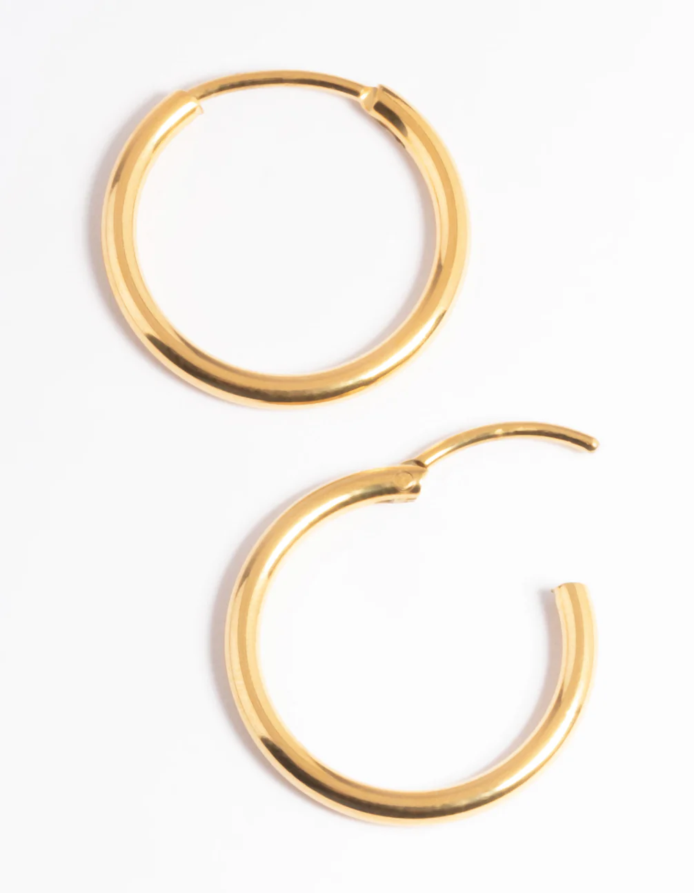 Waterproof Gold Plated Stainless Steel Thin Small Huggie Earrings - Image 4
