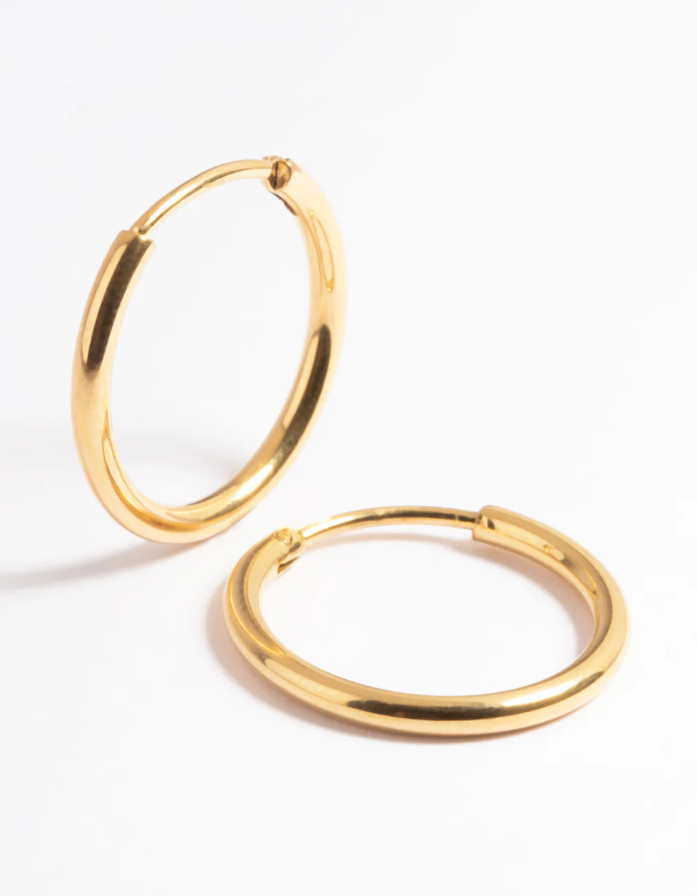 Waterproof Gold Plated Stainless Steel Thin Small Huggie Earrings - Image 5