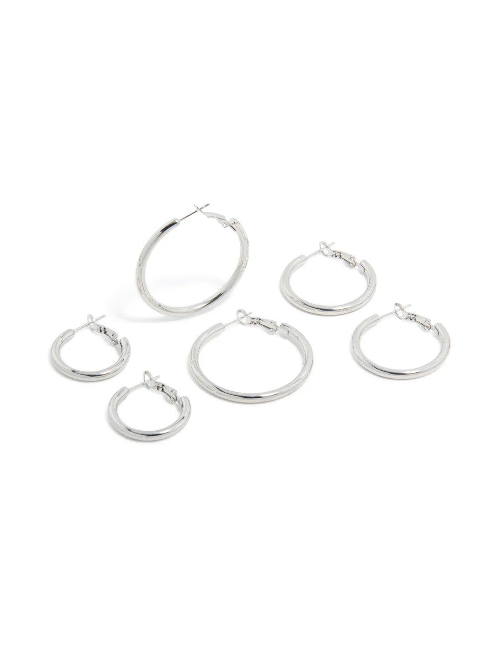 Waterproof Stainless Steel Large Basic Hoop Earrings Pack - Image 2