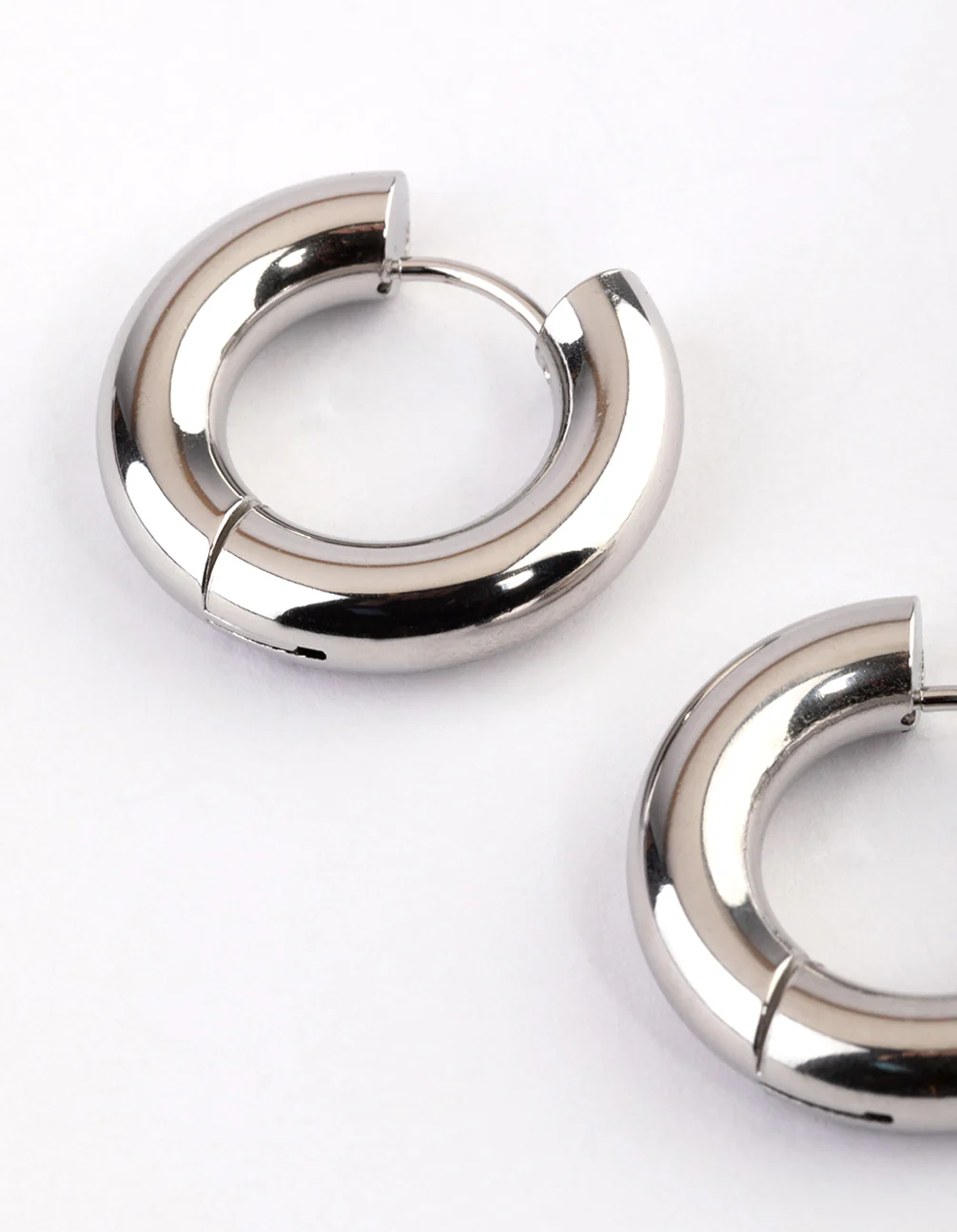 Waterproof Stainless Steel Thick Everyday Huggie Hoop Earrings - Image 2