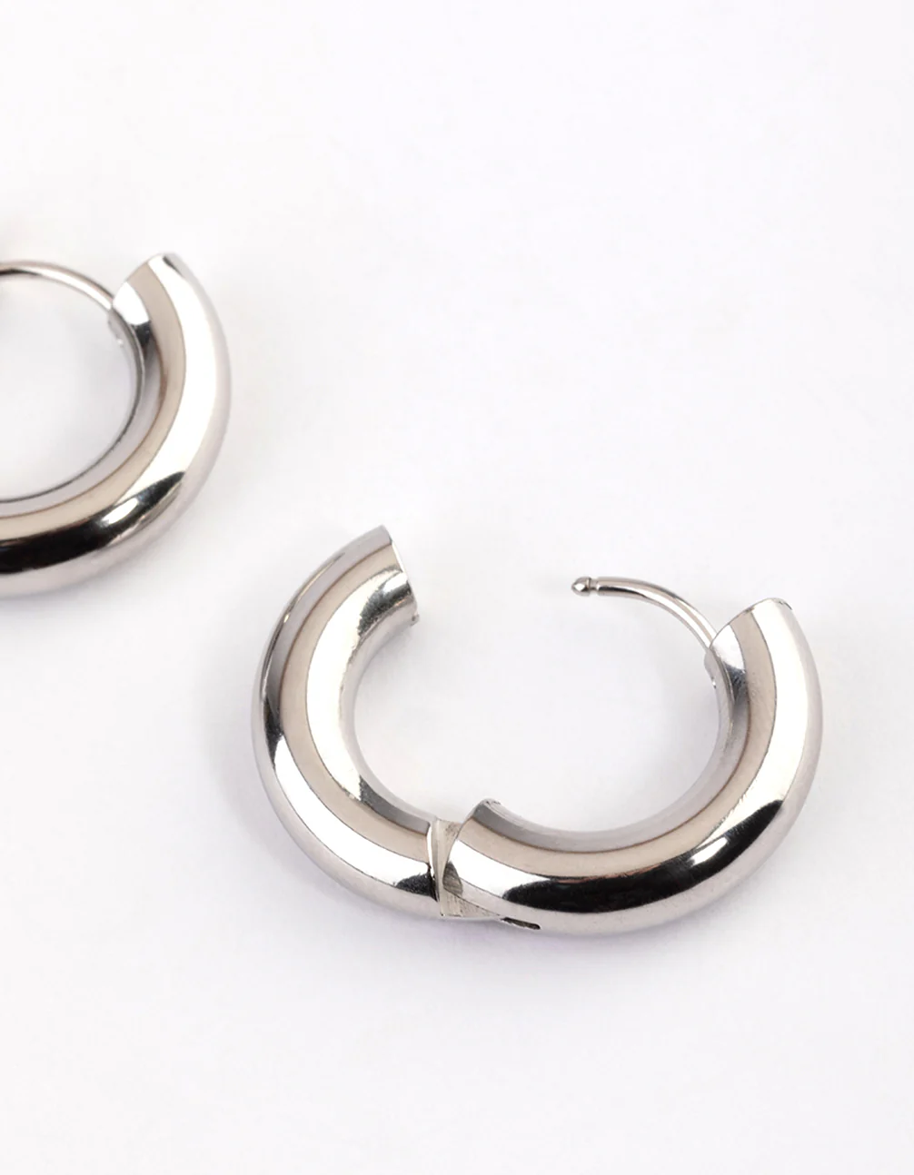 Waterproof Stainless Steel Thick Everyday Huggie Hoop Earrings - Image 5