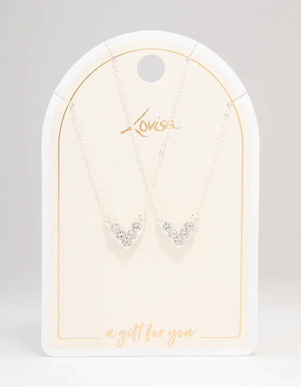 Silver Abstract Heart Diamante Necklace Pack - Image 2