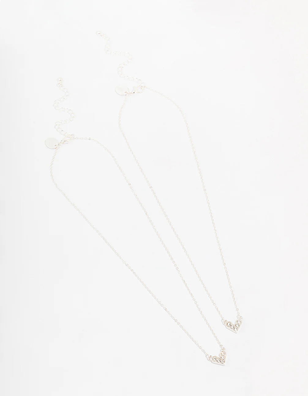 Silver Abstract Heart Diamante Necklace Pack - Image 3