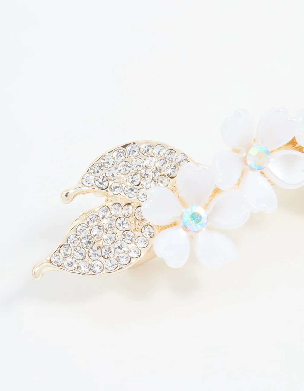 Silver Acrylic & Diamante Flower Hair Clip - Image 2