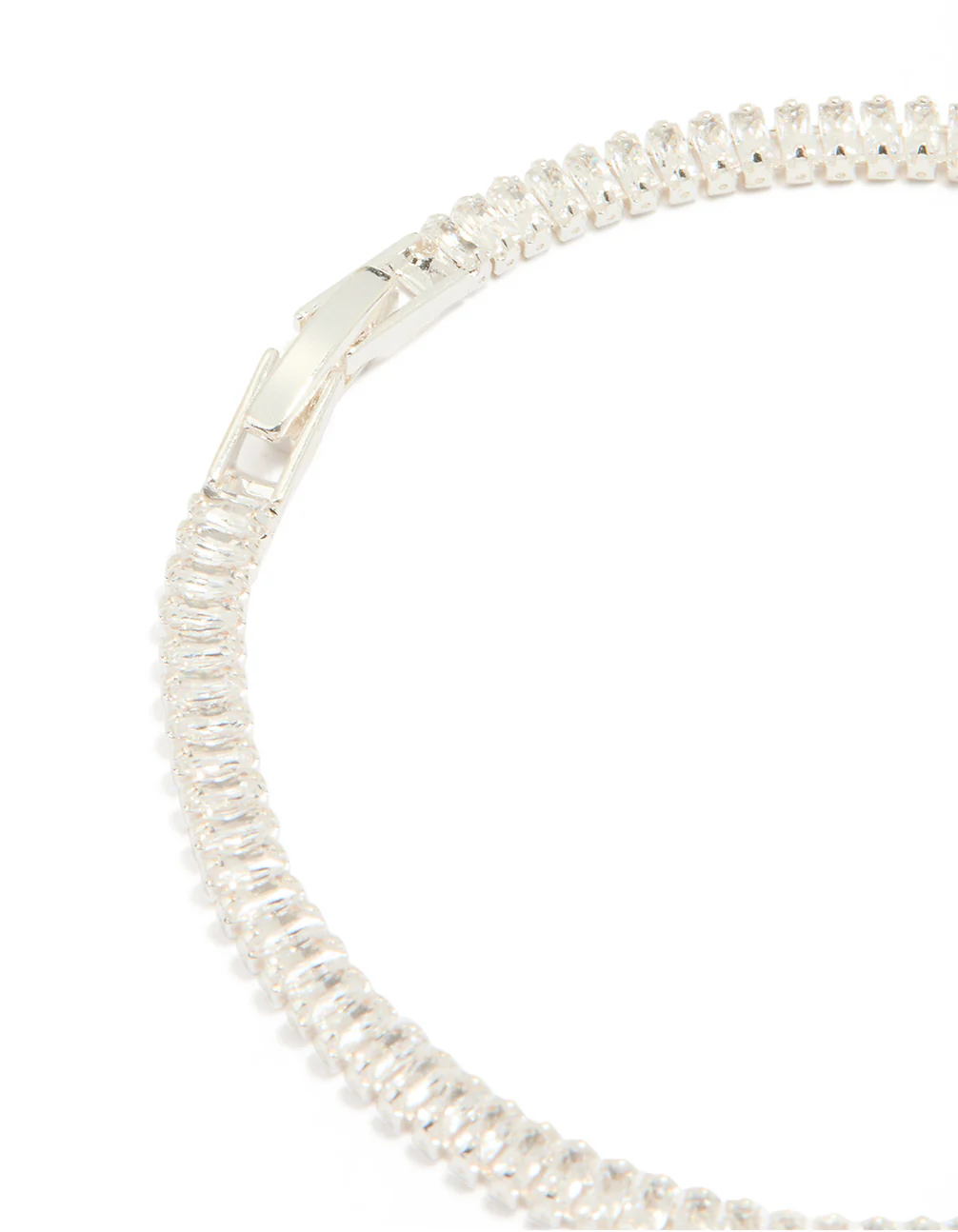 Silver Baguette Cubic Zirconia Tennis Bracelet - Image 3