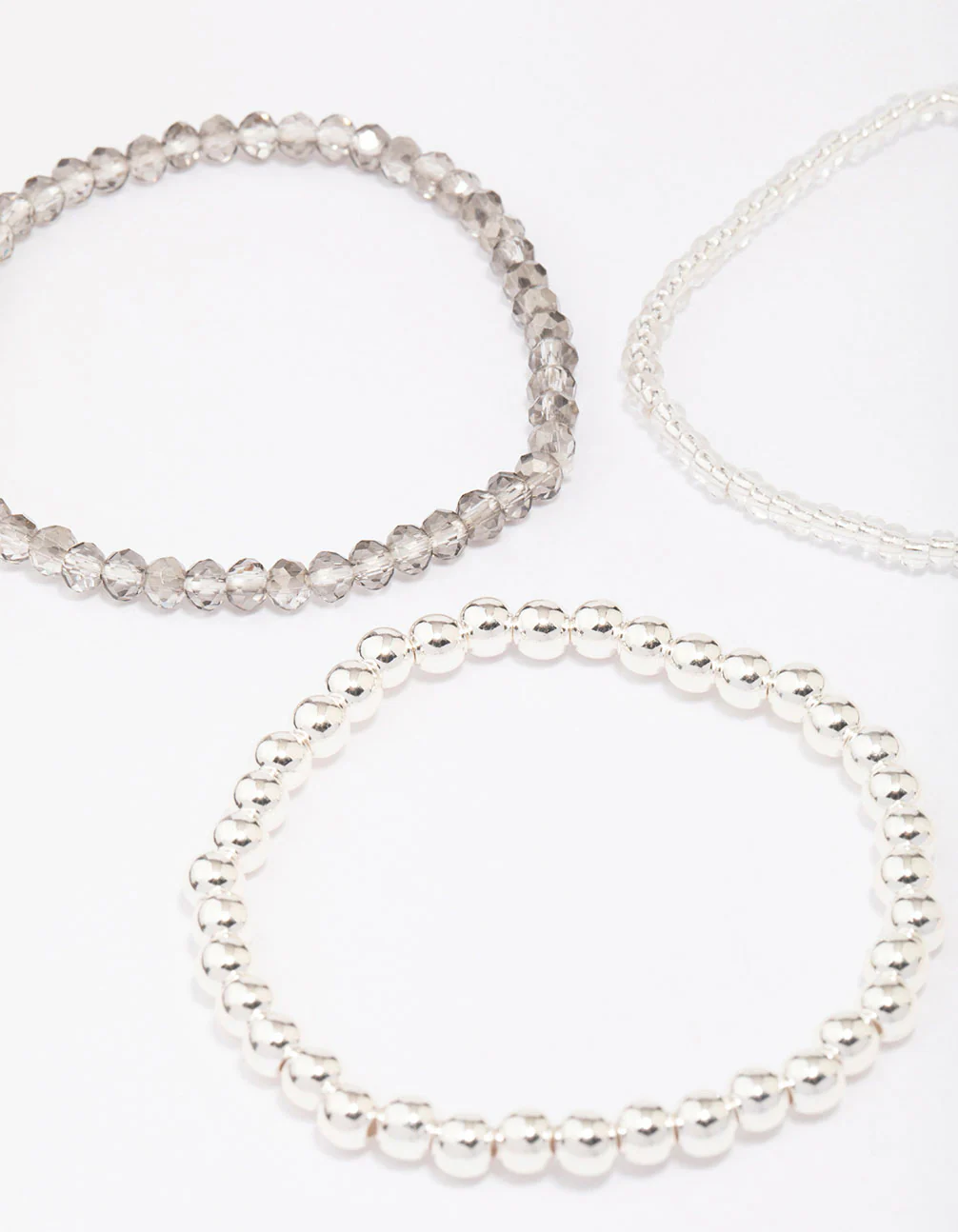 Silver Beaded & Pearl Bracelet 5-Pack - Image 3