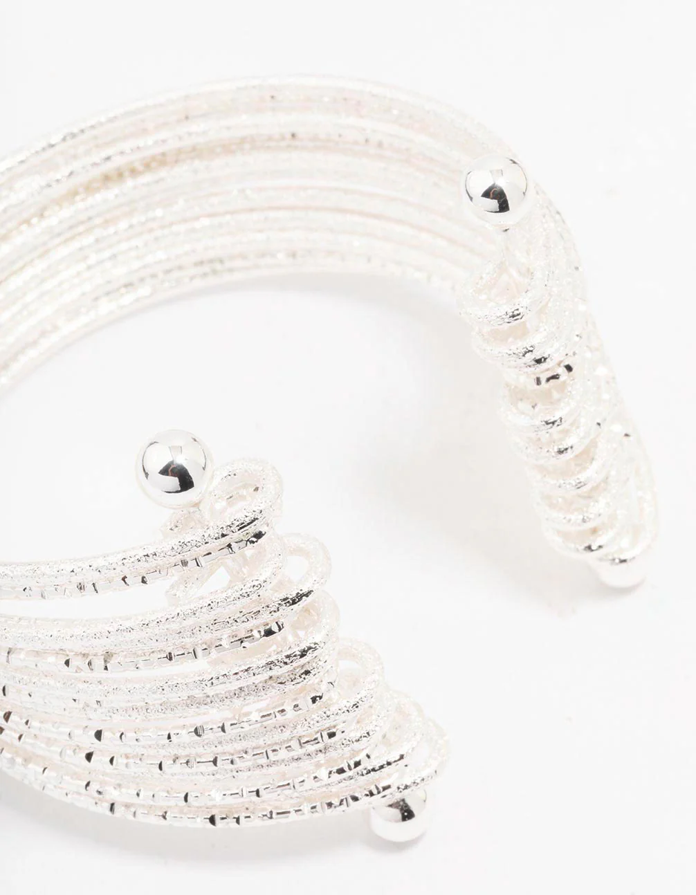 Silver Bold Textured Wrist Cuff - Image 3