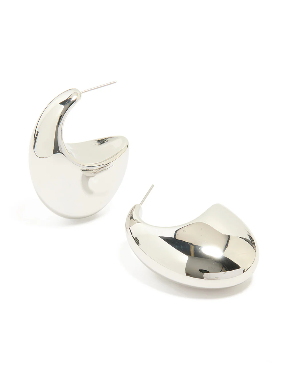 Silver Chunky Thick Hoop Earrings