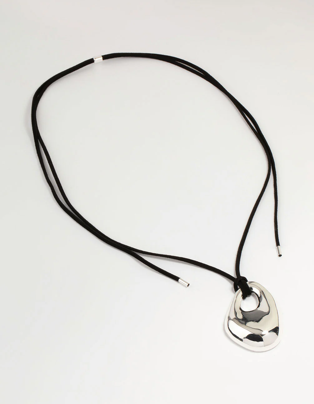 Silver Cord Pendant Necklace - Image 2