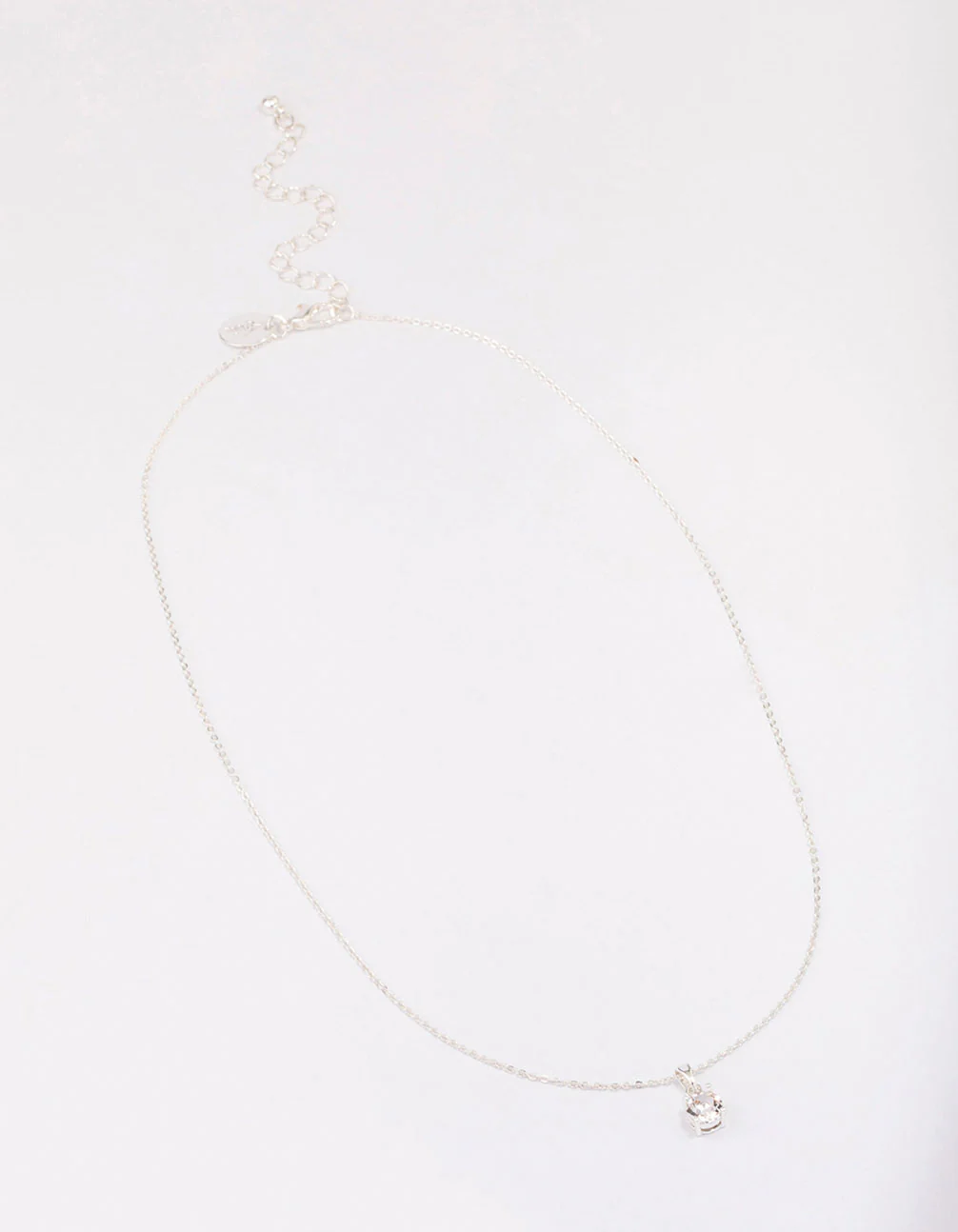 Silver Crystal Solitaire Pendant Necklace - Image 3