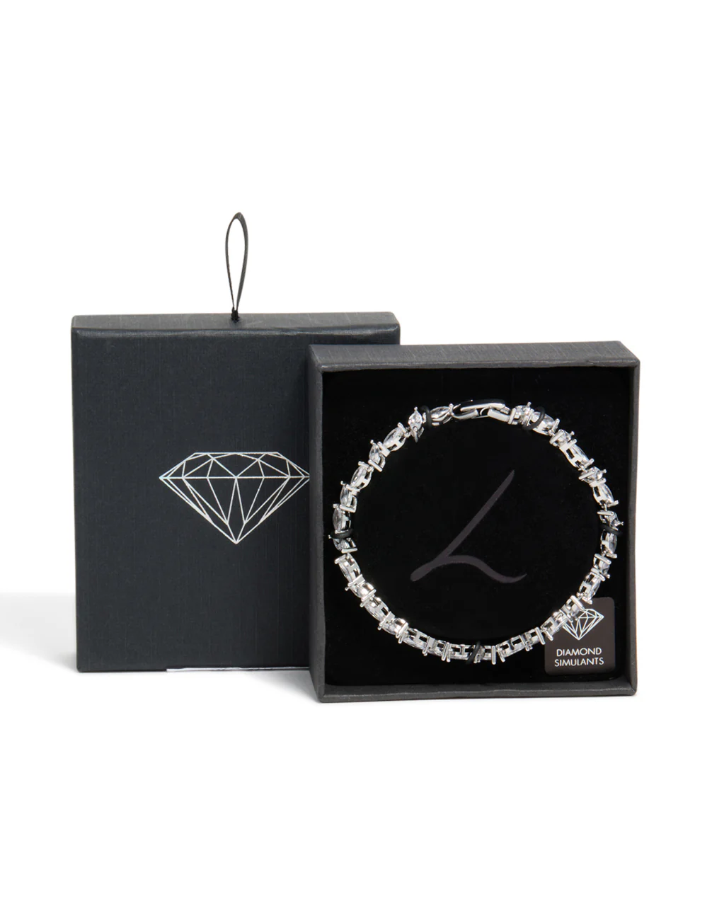 Silver Cubic Zirconia Alternating Marquise Tennis Bracelet - Image 5