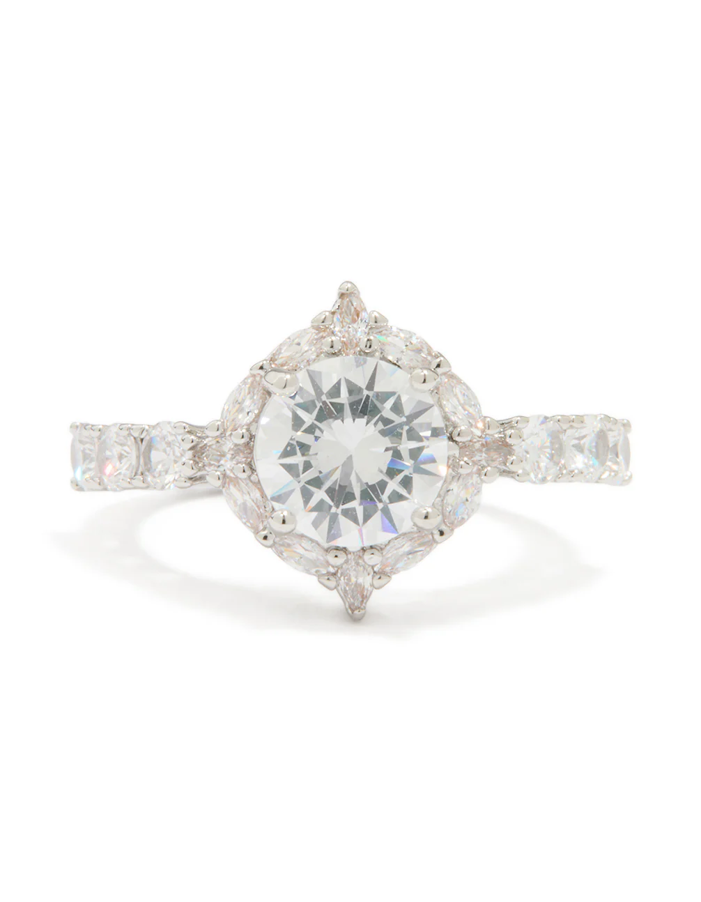 Silver Cubic Zirconia Circle Thin Ring - Image 3