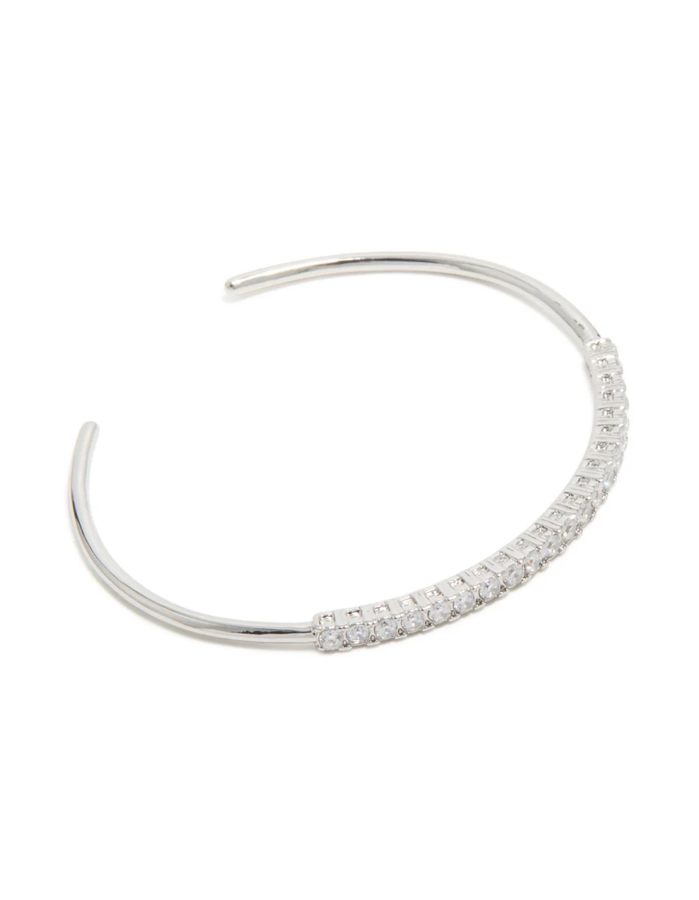 Silver Cubic Zirconia Dainty Wrist Cuff - Image 2