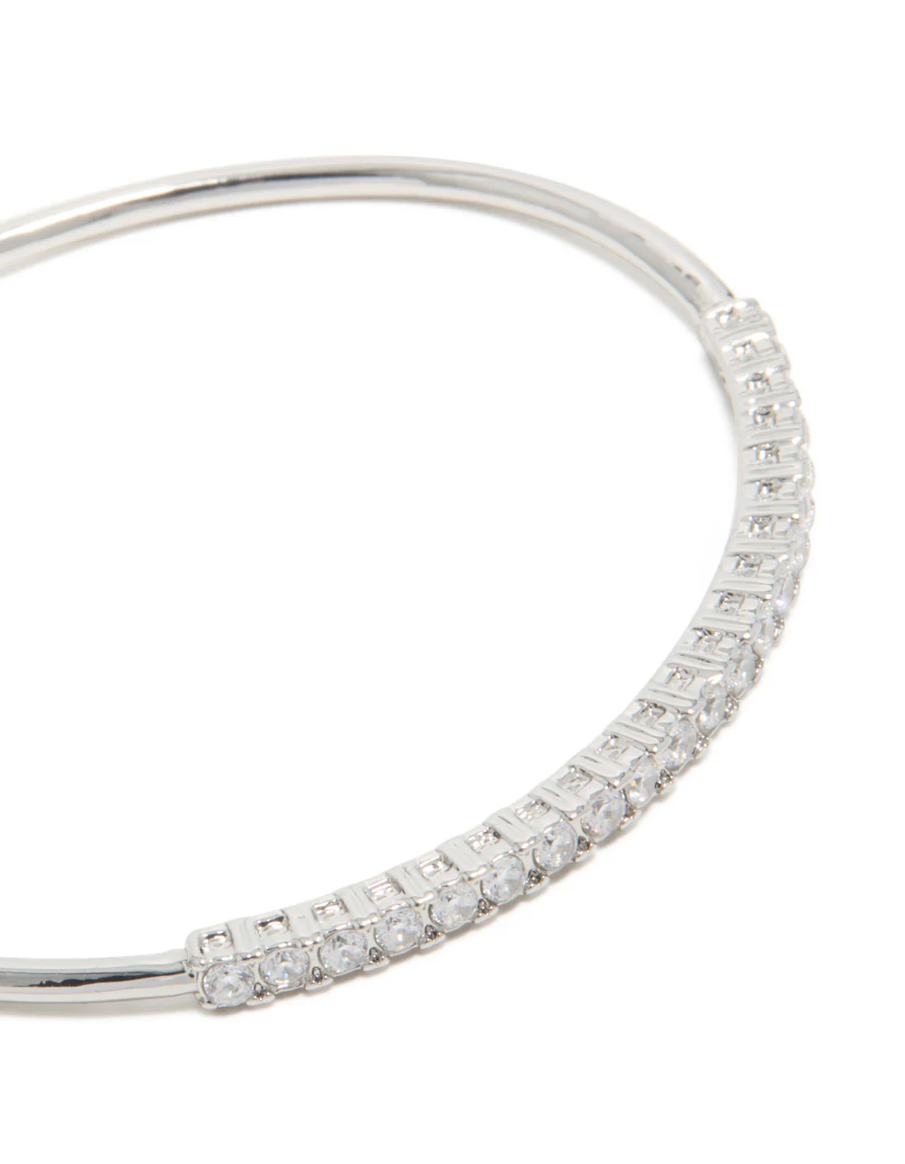 Silver Cubic Zirconia Dainty Wrist Cuff - Image 4