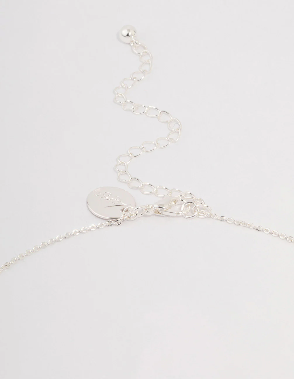 Silver Cubic Zirconia Flower Pearl Pendant Necklace - Image 3