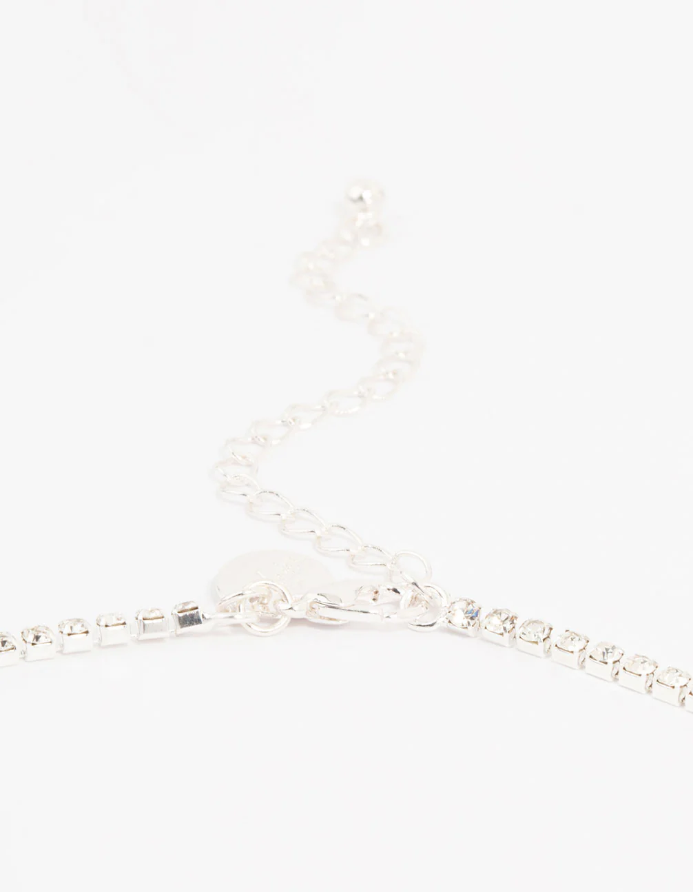 Silver Cubic Zirconia Geometric Pear V-Necklace & Earrings Set - Image 3