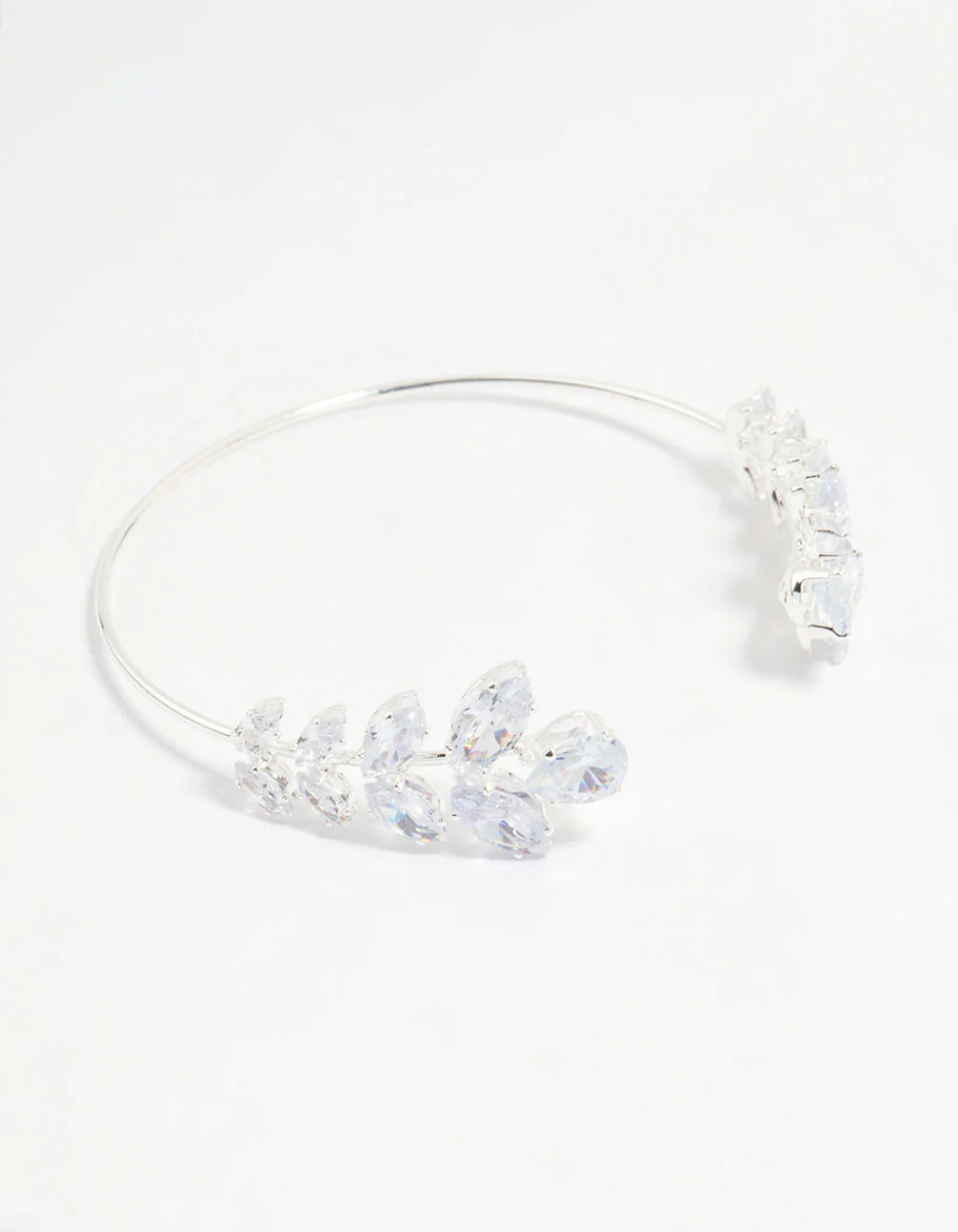 Silver Cubic Zirconia Marquise Vine Wrist Cuff