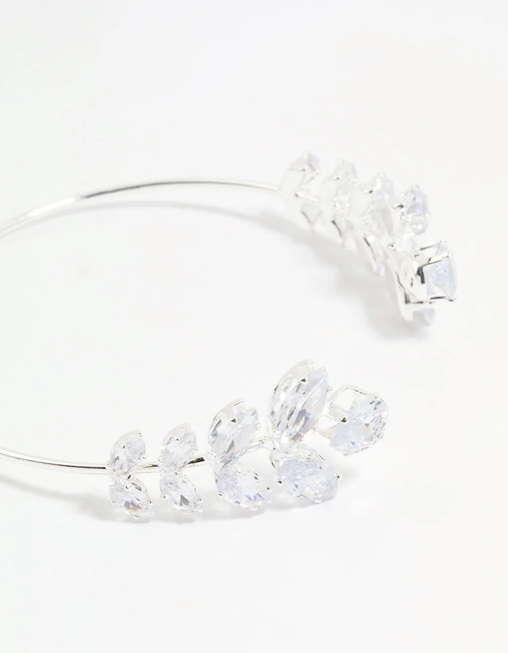Silver Cubic Zirconia Marquise Vine Wrist Cuff - Image 2