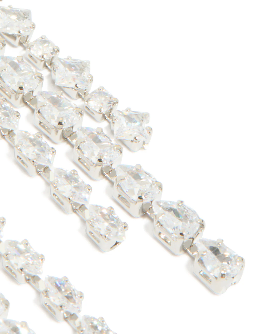 Silver Cubic Zirconia Multi Drop Earrings - Image 5