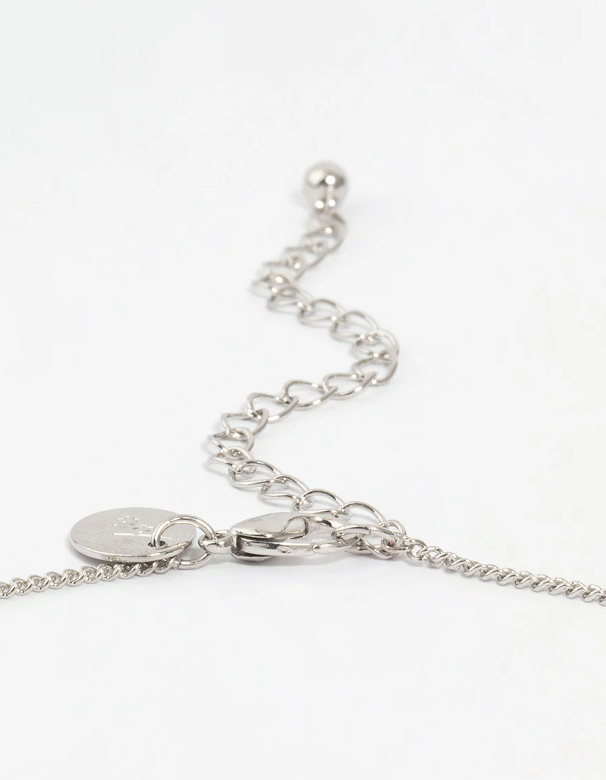 Silver Cubic Zirconia Statement Necklace - Image 5