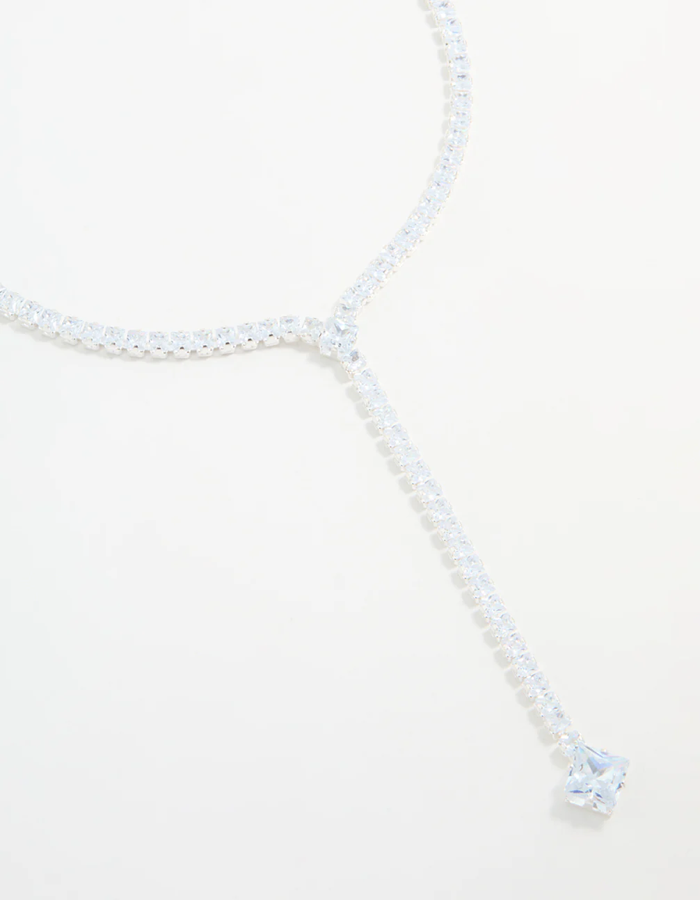 Silver Cubic Zirconia Y-Necklace