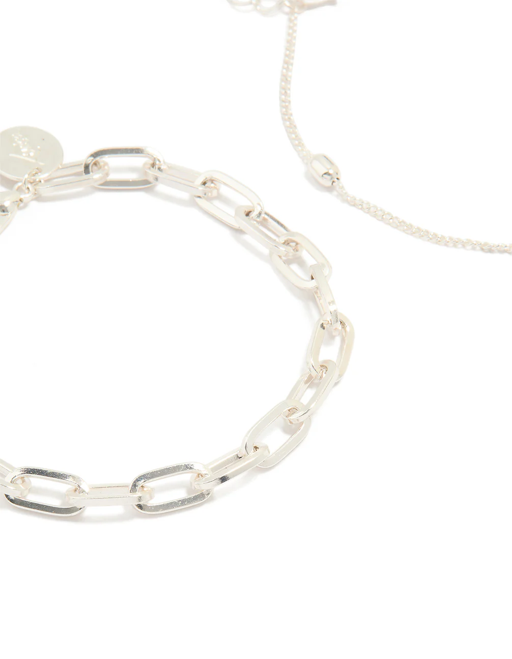 Silver Diamante & Ball Chain Bracelets 2-Pack - Image 2