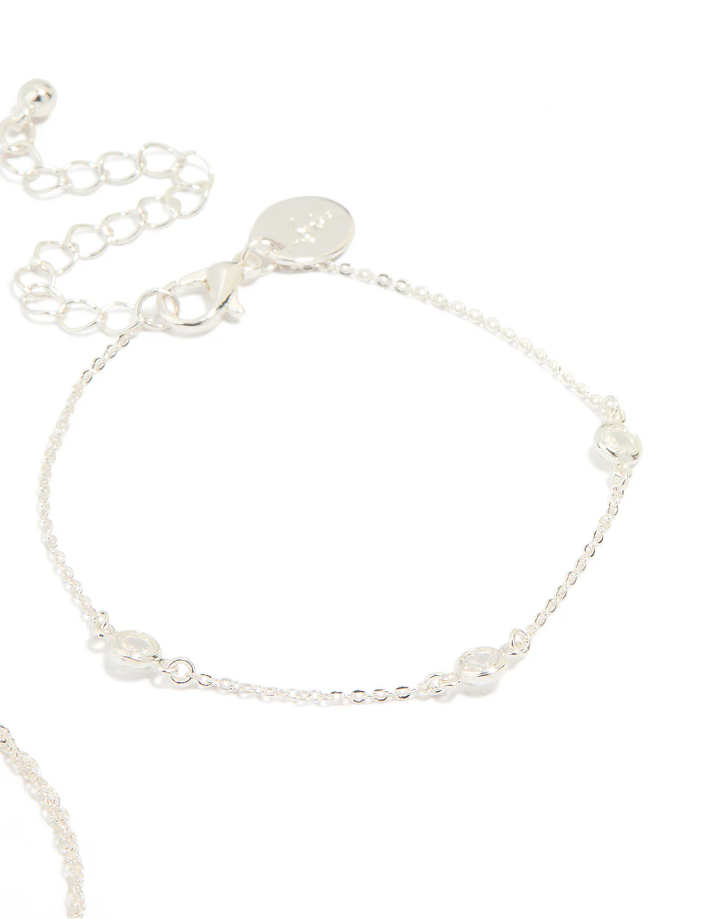 Silver Diamante & Ball Chain Watch 2-Pack Bracelet - Image 3