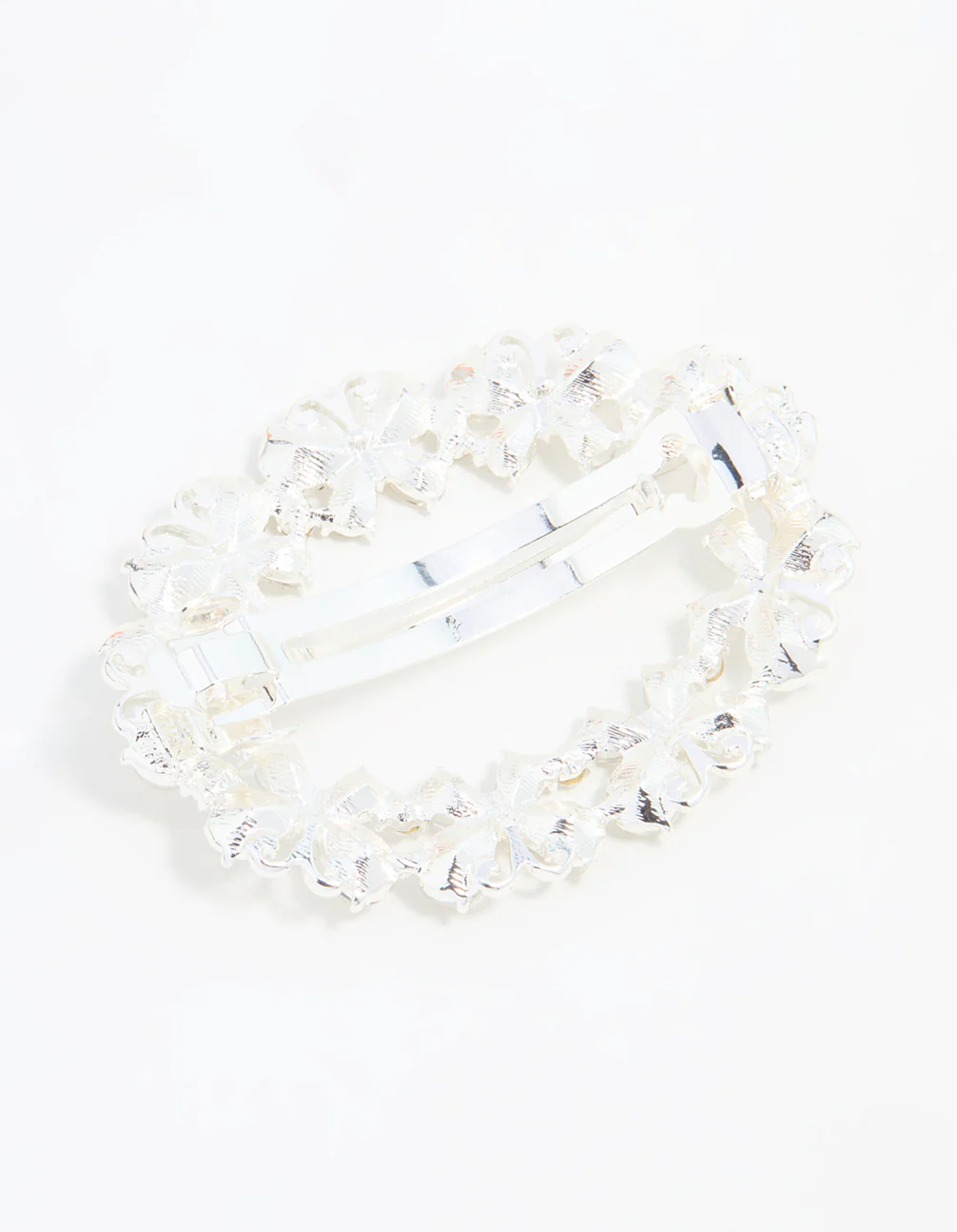Silver Diamante Butterfly Wreath Hair Clip - Image 3