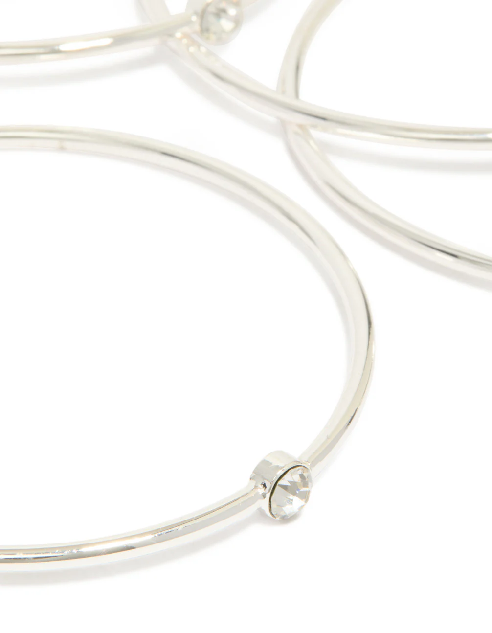 Silver Diamante Centre Bangles 5-Pack - Image 2