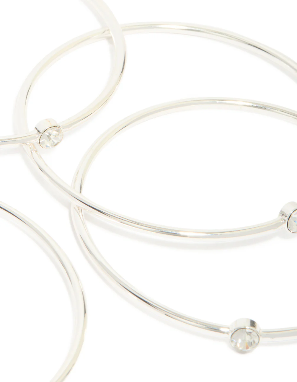Silver Diamante Centre Bangles 5-Pack - Image 3
