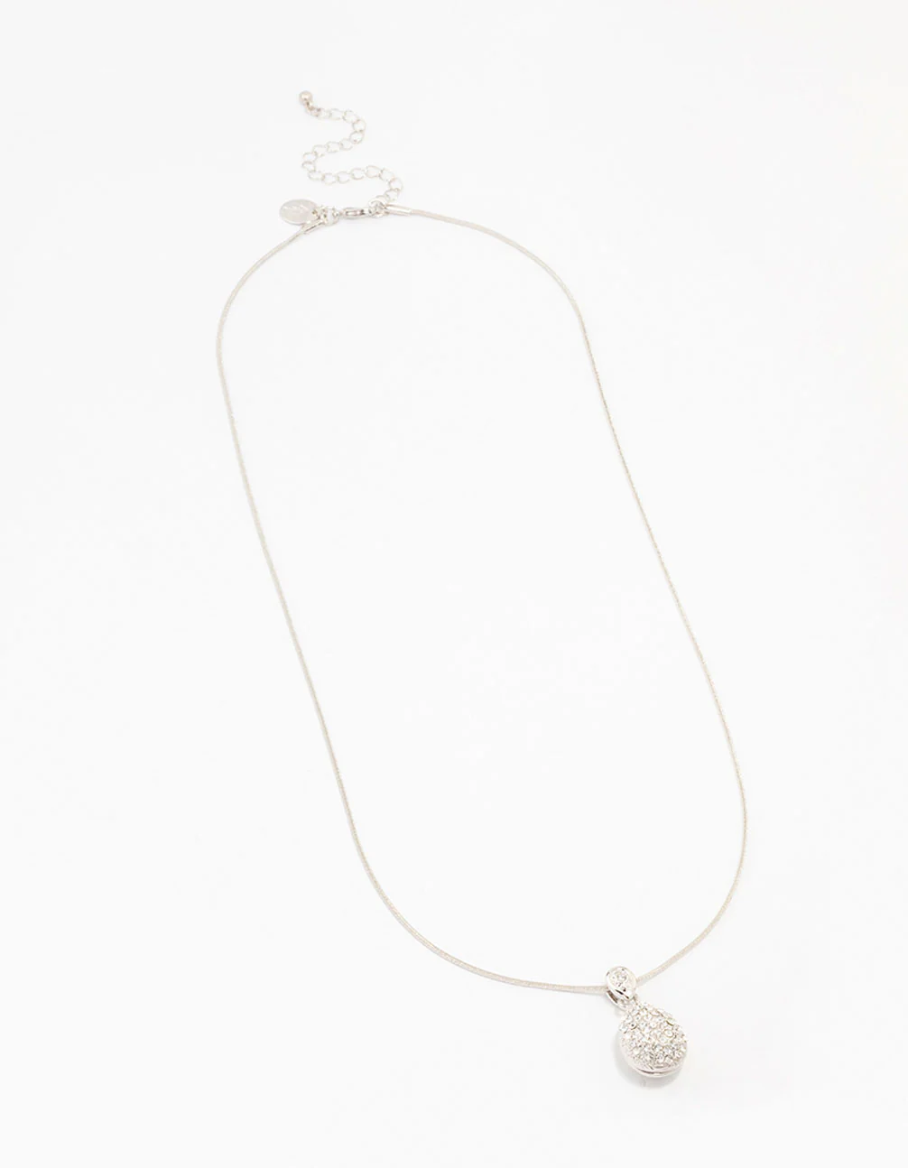 Silver Diamante Pendant Necklace - Image 2