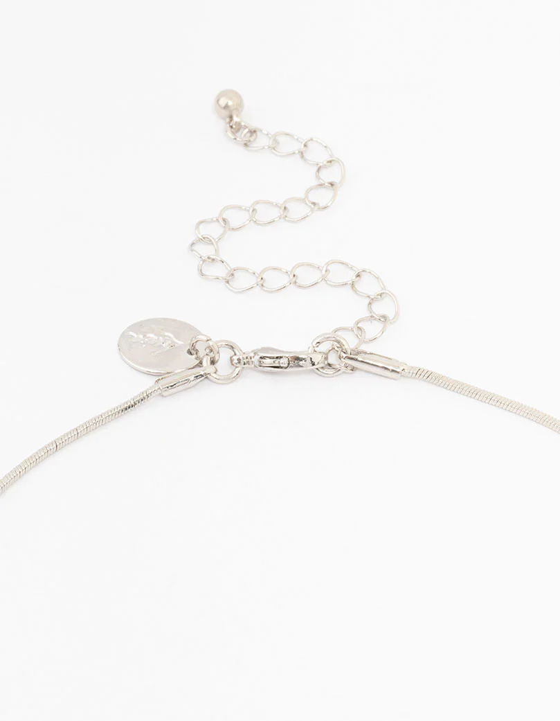 Silver Diamante Pendant Necklace - Image 3