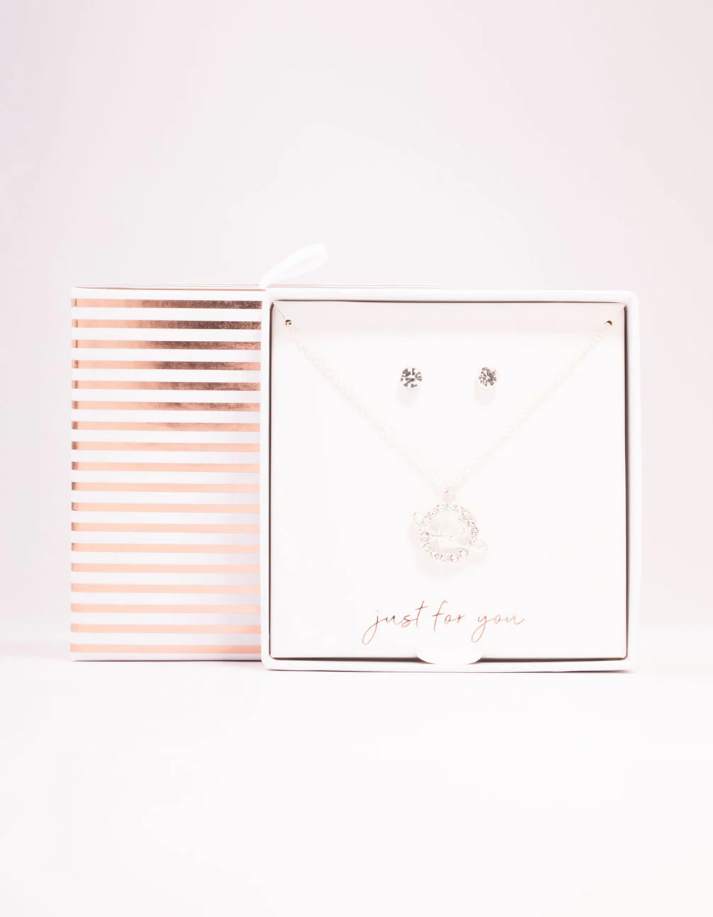 Silver Diamante Planet Necklace & Stud Earrings Set - Image 3