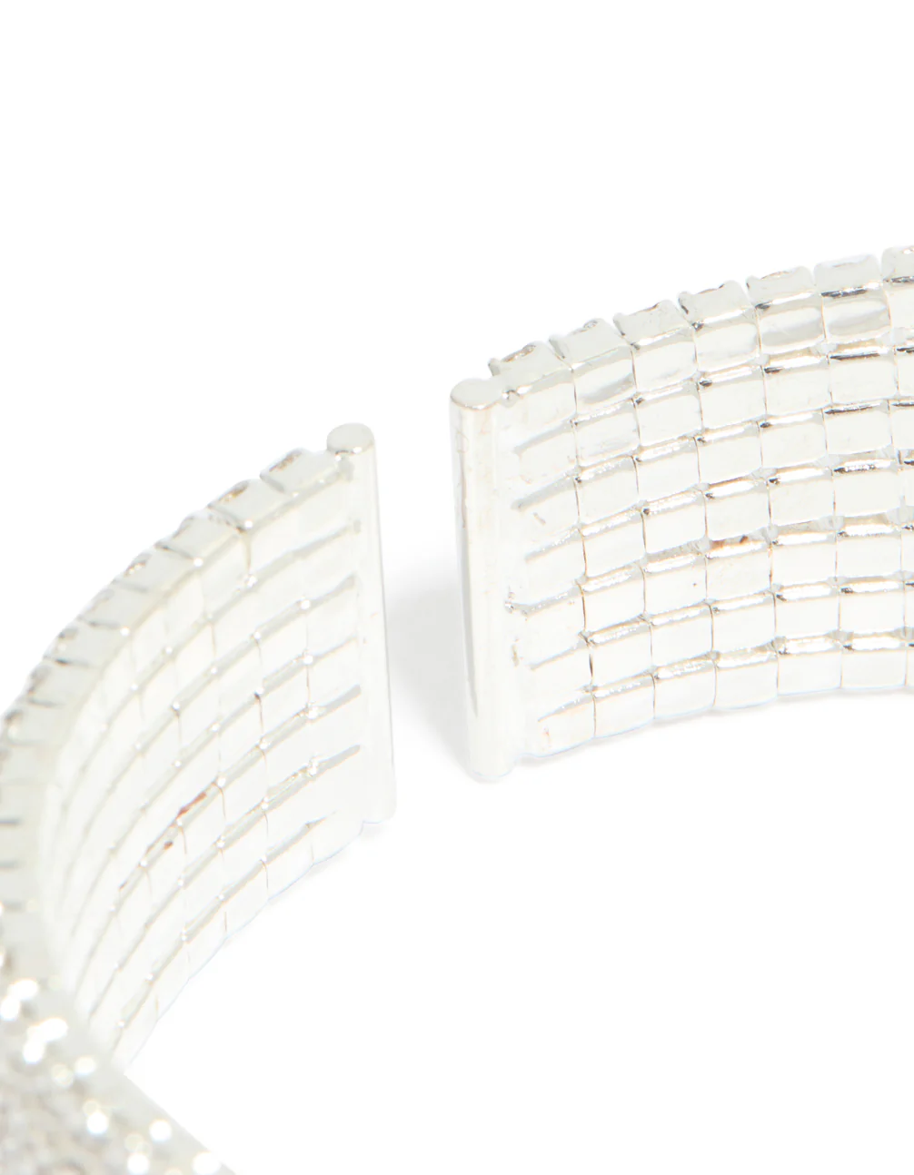 Silver Diamante Shiny Seven Layered Wrist Cuff - Image 3
