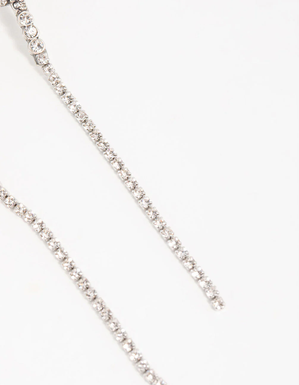 Silver Diamante Snake Chain Drop Earrings - Image 5