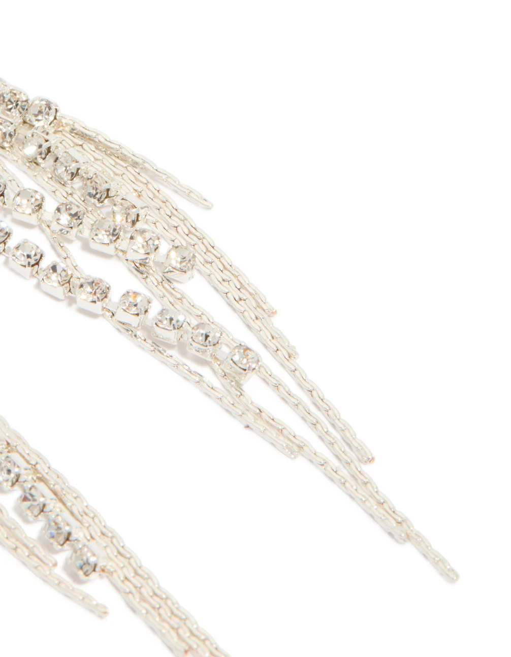 Silver Diamante Waterfall Drop Earrings - Image 5