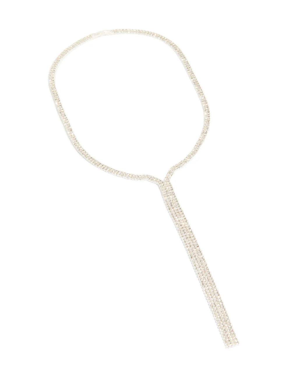 Silver Diamante Waterfall Y-Necklace - Image 2