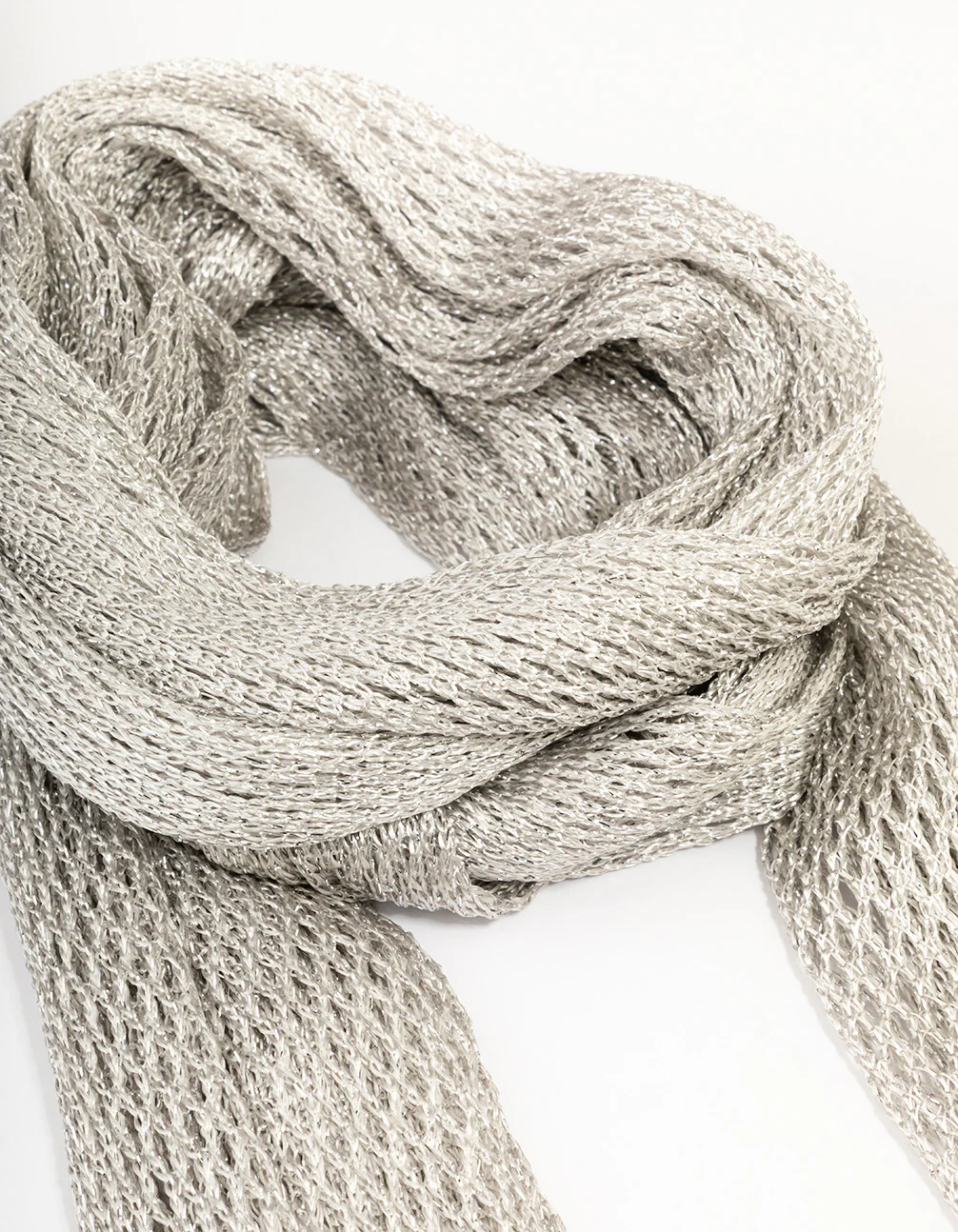 Silver Fabric Drape Scarf Necklace - Image 2