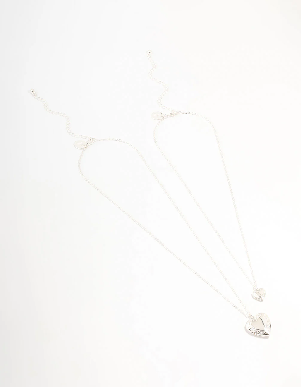Silver Filigree Heart Locket Necklaces 2-Pack - Image 2