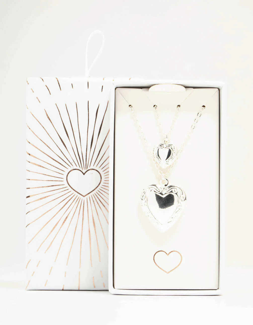 Silver Filigree Heart Locket Necklaces 2-Pack - Image 3