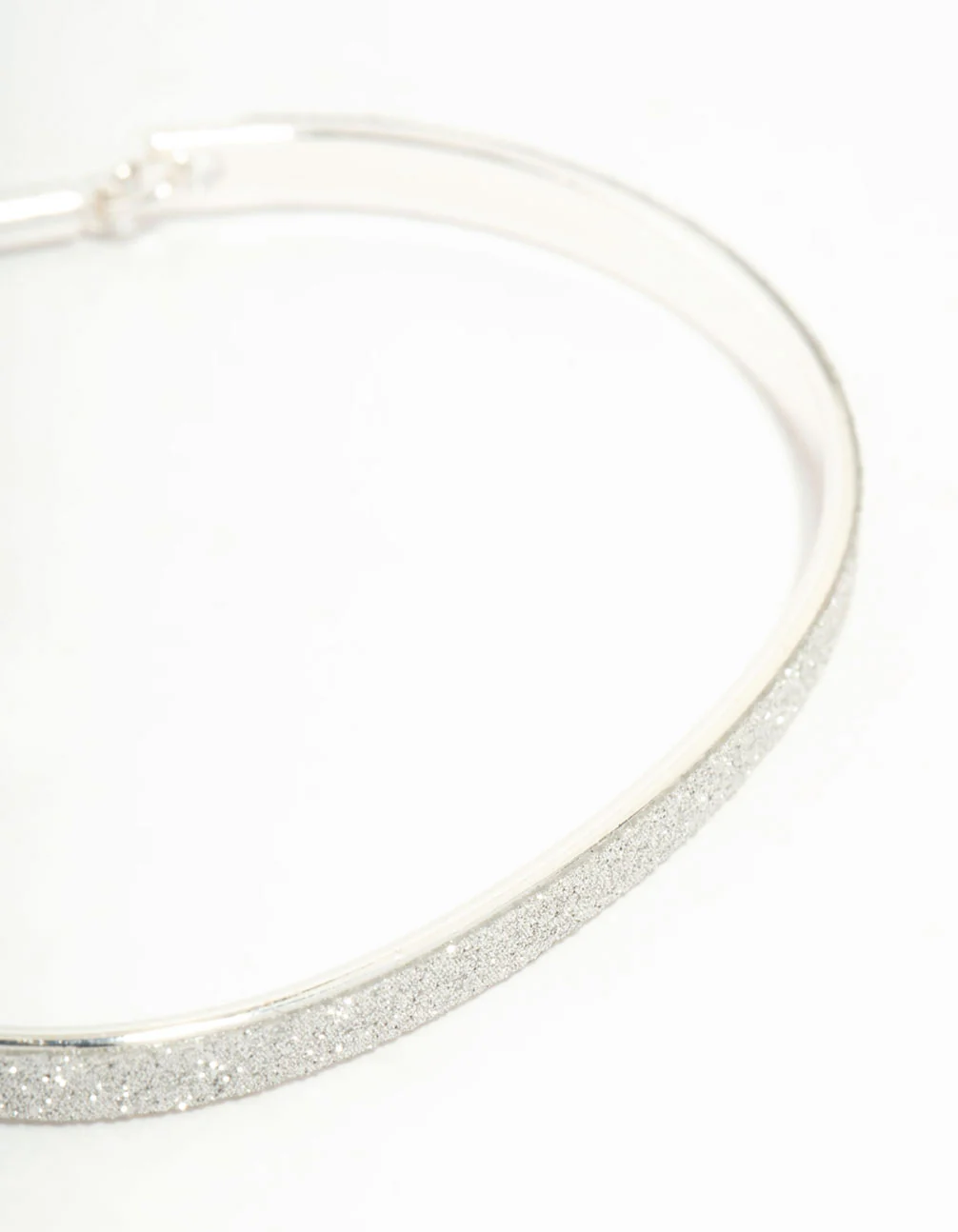 Silver Glitter & Heart Cuff With Toggle Clasp - Image 3