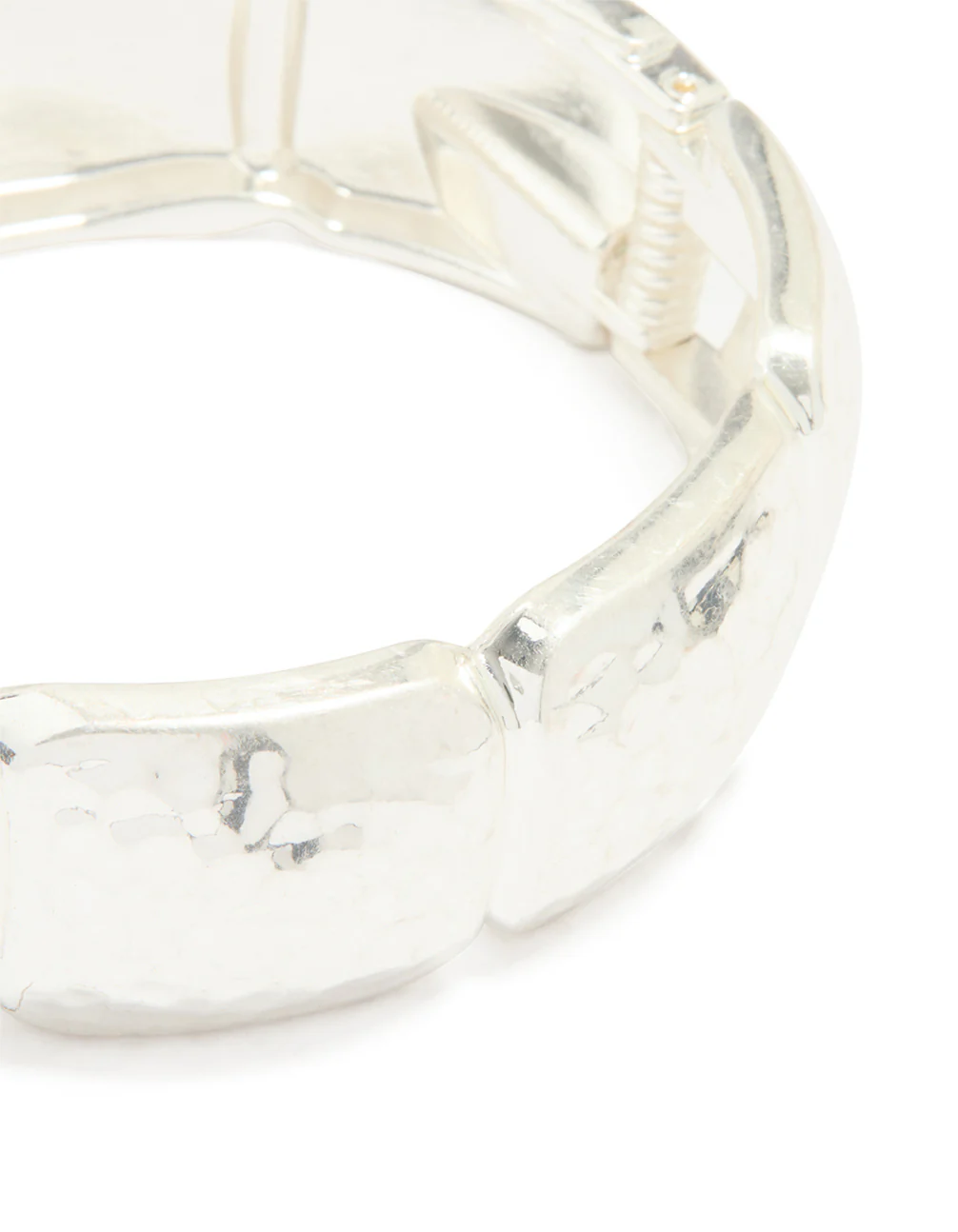 Silver Hammered Rectangle Bangle - Image 2