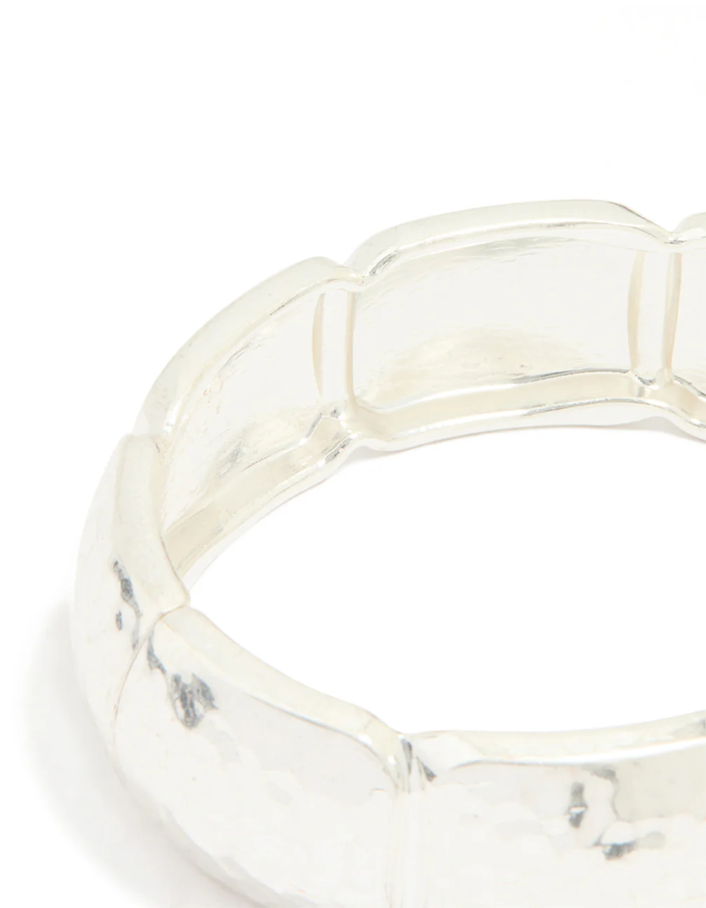 Silver Hammered Rectangle Bangle - Image 3
